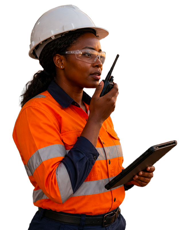 Ouvrière sur un chantier Kaydan Mining Services